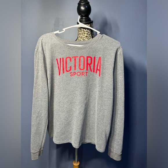 Victoria's Secret Tops - Victoria's Secret Victoria Sport Sweatshirt Pullover Red Logo Size Large